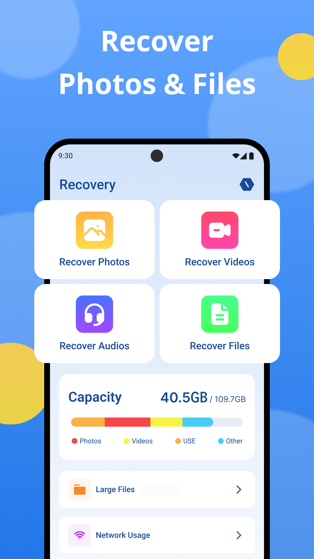 Recovery: Scan & Save recovery dashboard