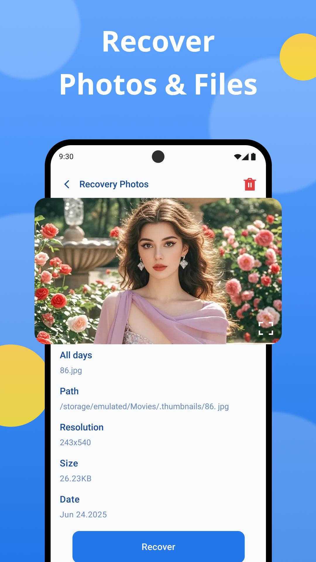 Recovery: Scan & Save photo preview screen